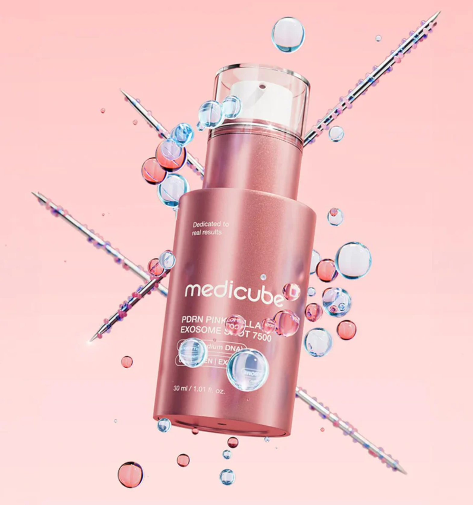 MEDICUBE PDRN Pink Collagen Exosome Shot Ampoule 7500 – Serum con Espículas 30ml